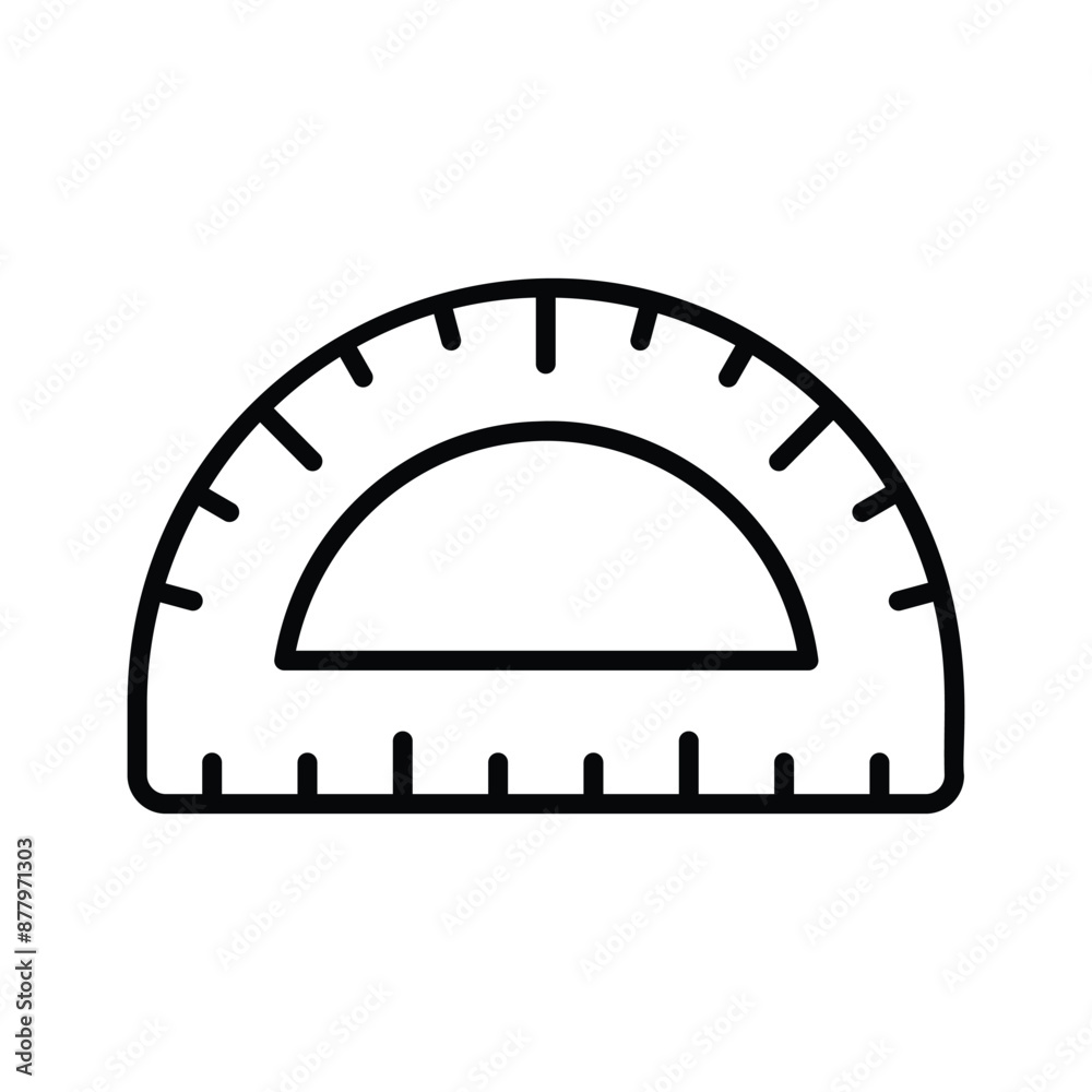 A precise and creative protractor icon, suitable for measuring angles and geometric functions A precise and creative protractor icon, suitable for measuring angles and geometric functions