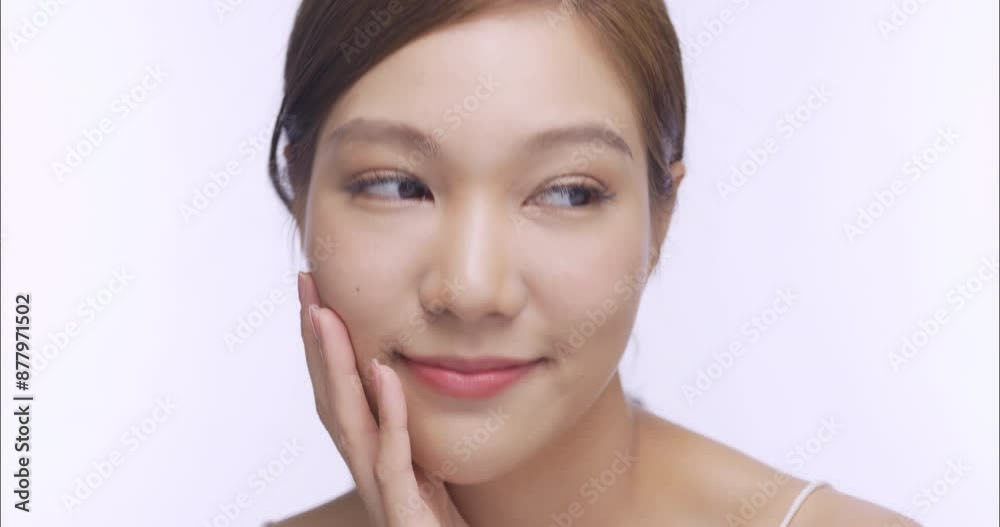 Portrait of a young Asian girl with light makeup and perfect skin. Beautiful face of young woman with natural skin. Portrait of a young Asian girl with light makeup and perfect skin. Beautiful face of young woman with natural skin.