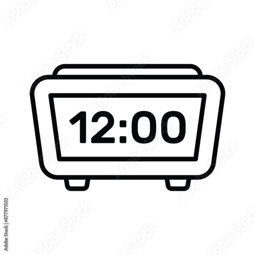 A stylish table clock icon, ideal for indicating timekeeping and scheduling functions