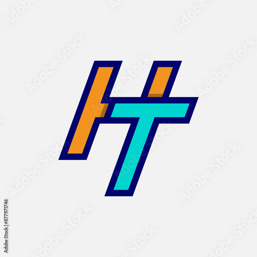 Initial Letter HT or TH Logo, Monogram Logo letter H with T combination, design logo template element, vector illustration