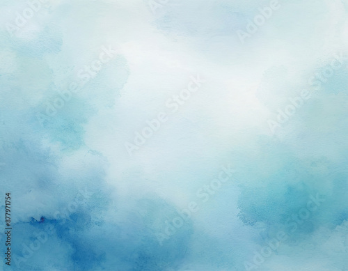 Gentle blur effects and light blue watercolour texture on a light blue background.