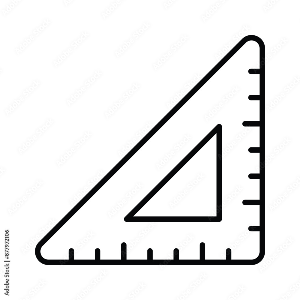 Tool for measurement or calculating length, premium icon of ruler, triangular scale vector Tool for measurement or calculating length, premium icon of ruler, triangular scale vector