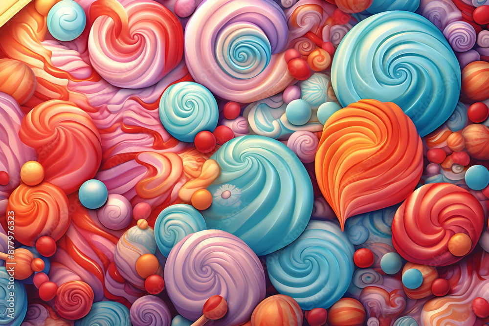 Whimsical Swirls - A Colorful Candy Illustration Whimsical Swirls - A Colorful Candy Illustration