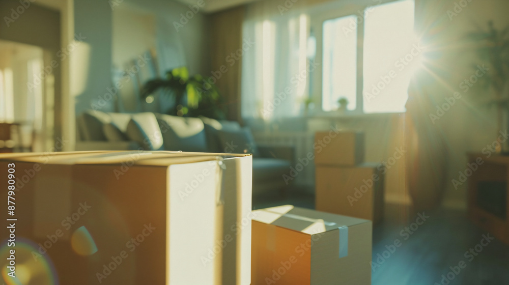 Moving Boxes In A New House. Moving Boxes In A New House.