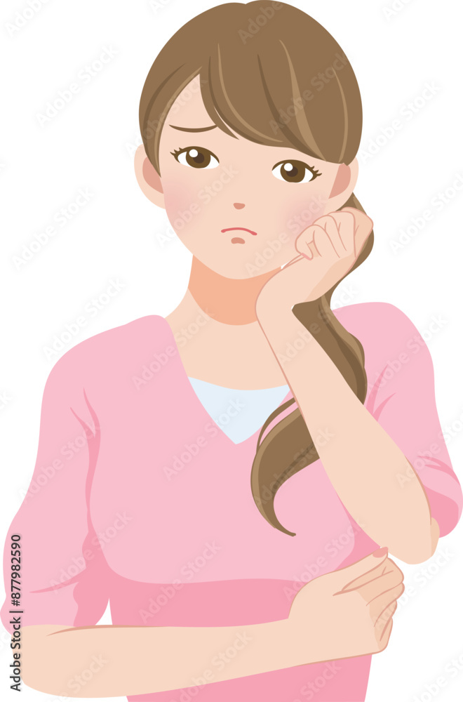 考えている・悩んでいる若い女性 考えている・悩んでいる若い女性