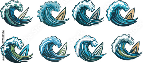 Single Ocean Wave on Logo Design-T shirt design for men or women photo