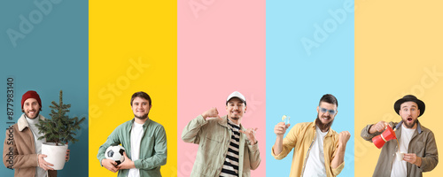 Group of young bearded men ...