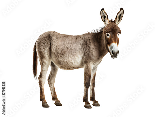 a donkey standing on a white background