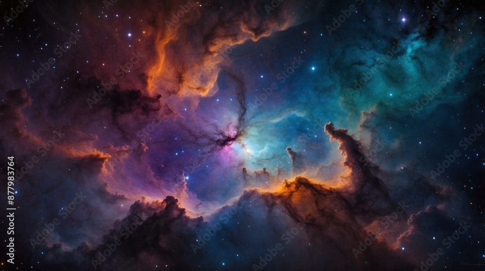 A beautiful space nebula. AI. A beautiful space nebula. AI.