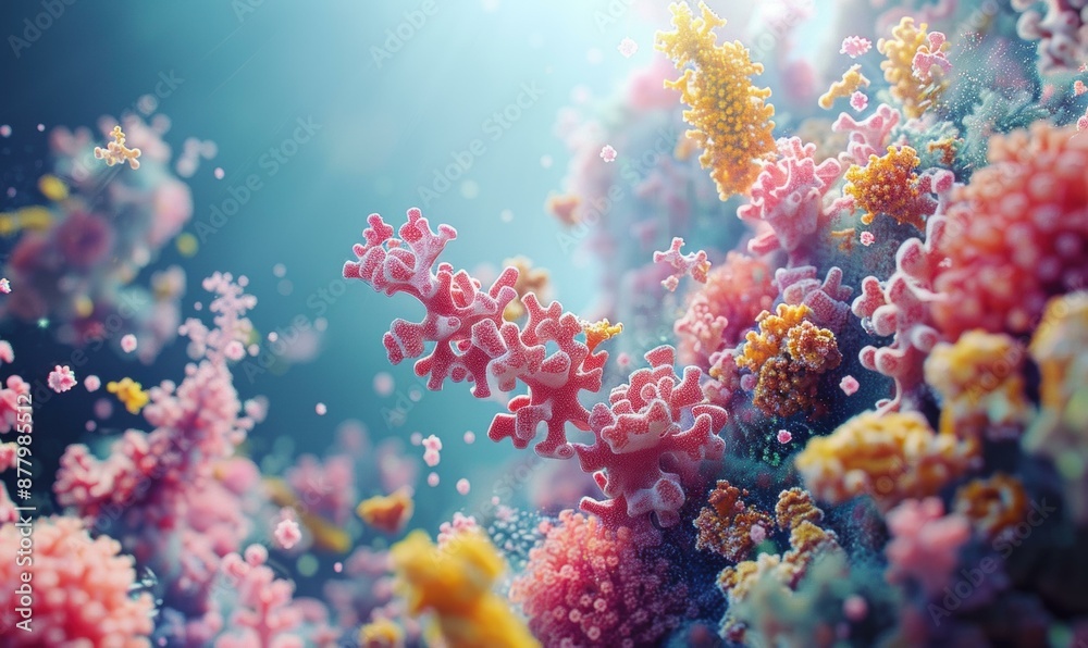 Fototapeta premium A beautiful and colorful coral reef. AI.