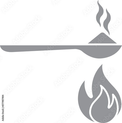 Heat heroin icon in grey color.
