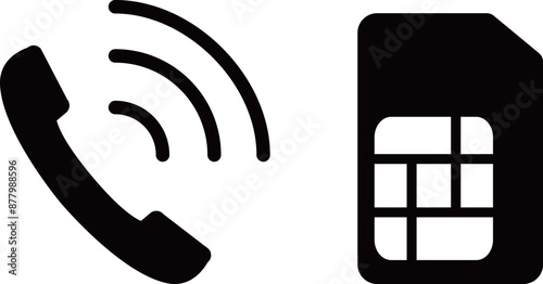 通話　simカード　アイコン