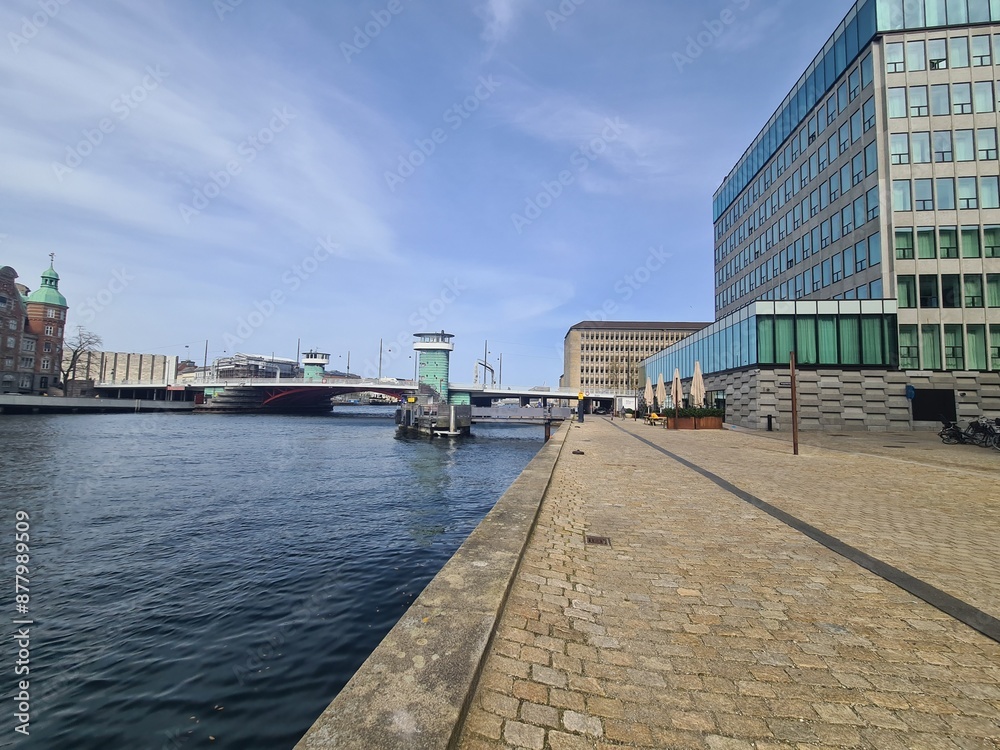 Fototapeta premium view over the water while doing a walk through Copenhagen, the capital of Denmark