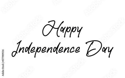 Creative Hand Lettering Text "Happy Independence Day" or Calligraphy on Beautiful Tri Color National Flag Abstract Background.