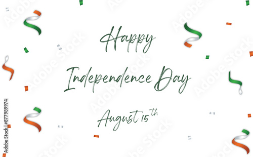 Vector illustration: Handwritten lettering of Happy Independence Day on white background.