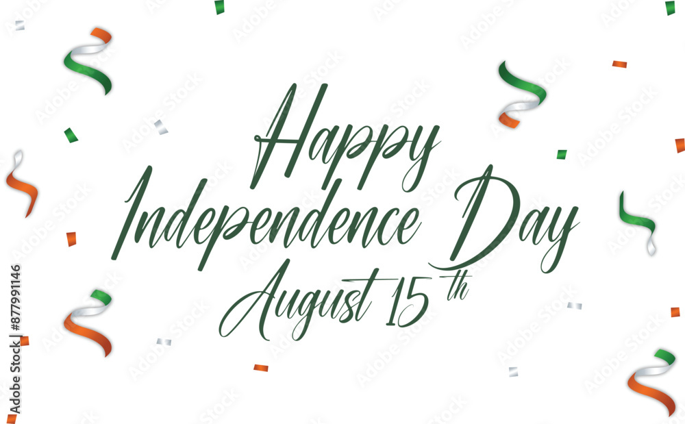 Vector illustration: Handwritten lettering of Happy Independence Day on white background. Vector illustration: Handwritten lettering of Happy Independence Day on white background.
