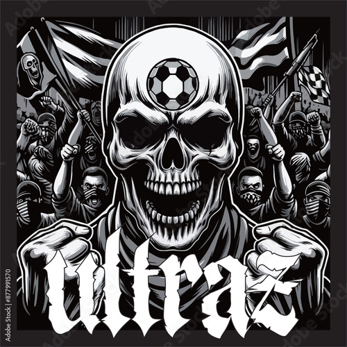 ultras hooligans skull football fans vector hd