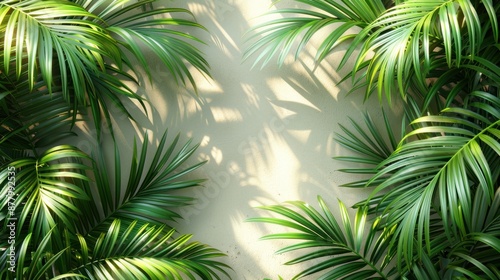 Tropical Palm Leaves Frame