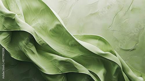 Green Silk Fabric Texture For Abstract Background 