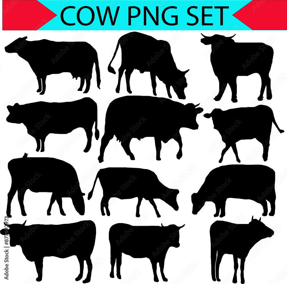 cow silhouette collection black and Animal Cattle from all over the world.png cow silhouette collection black and Animal Cattle from all over the world.png