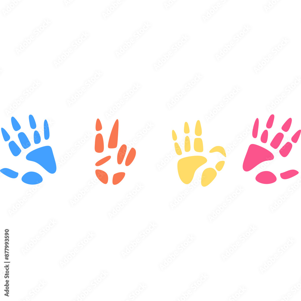 Colorful Handprints Illustration Colorful Handprints Illustration