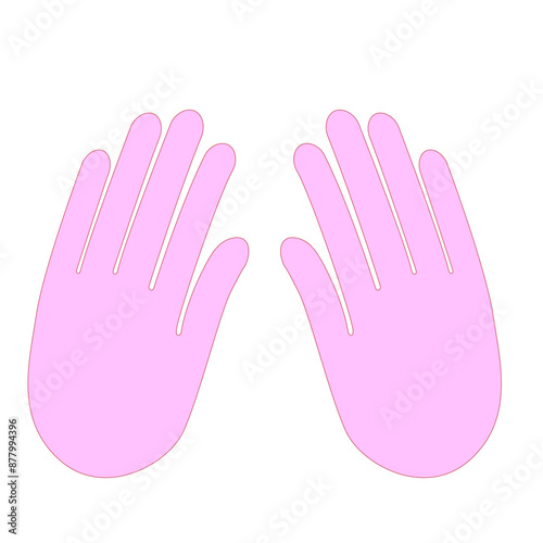 Hand shape vector in a gesture of comfort