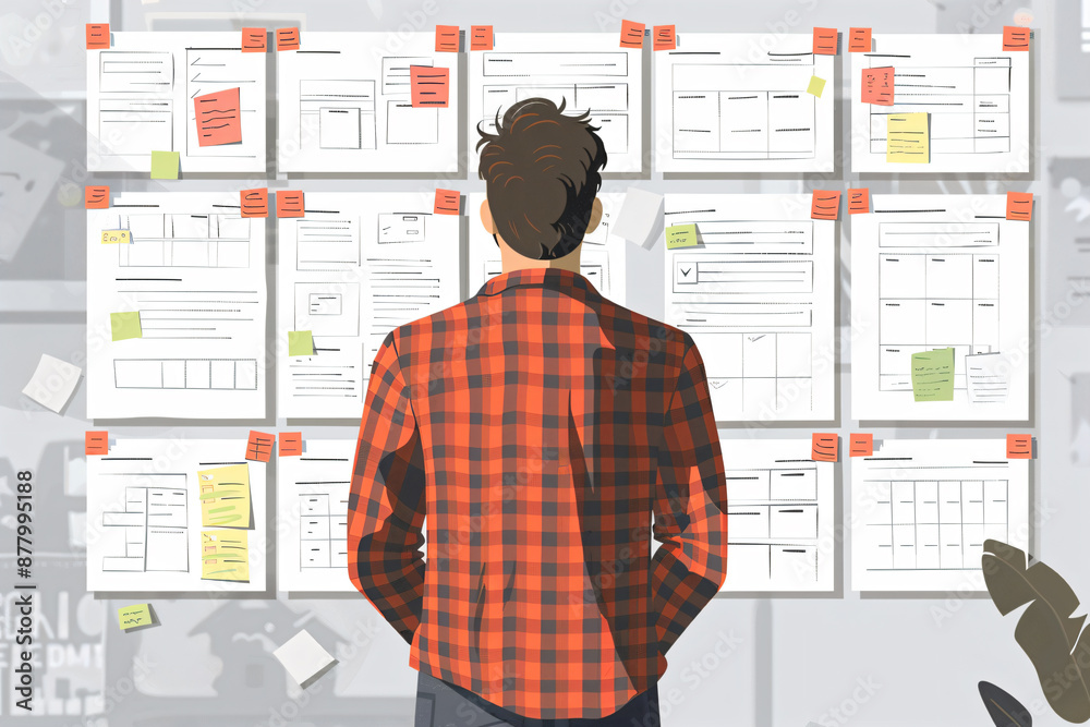 Project management task tracking board illustration Project management task tracking board illustration
