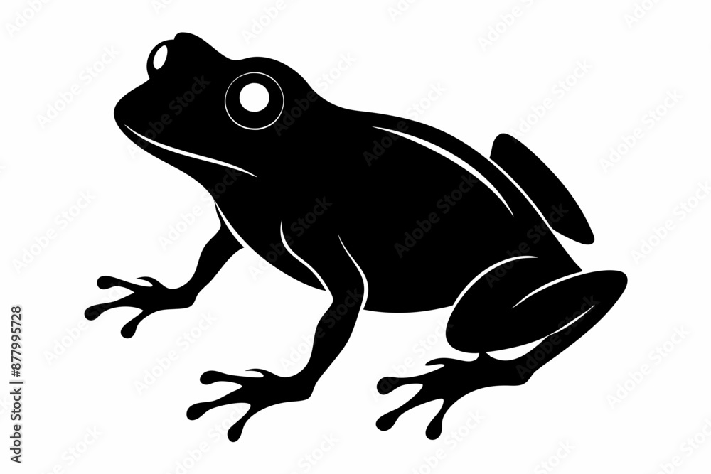 Frog silhouette, toad vector icon, isolated black silhouette of a frog
Frog silhouette, toad vector icon, isolated black silhouette of a frog