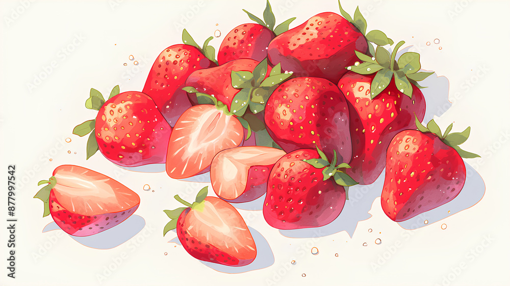 Naklejka premium strawberry fruit, white background