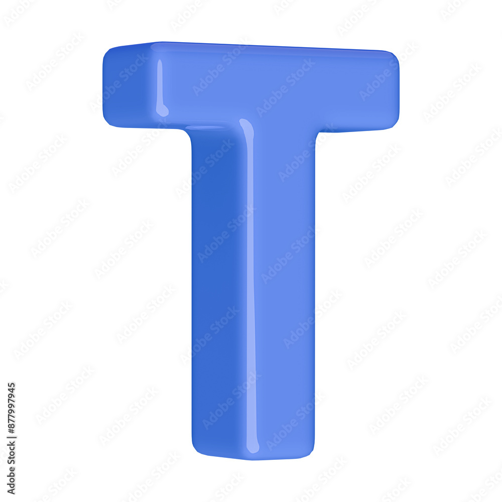 Blue 3D Font Letter T Blue 3D Font Letter T