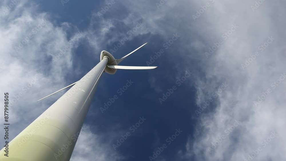 Big modern wind turbine rotating rotor blades 01 Big modern wind turbine rotating rotor blades 01