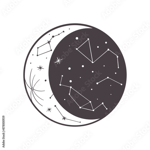 Hand drawn of astrological ...