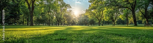 Wallpaper Mural Lush green grass and trees in a peaceful park setting, offering a serene landscape on a bright summer day Torontodigital.ca