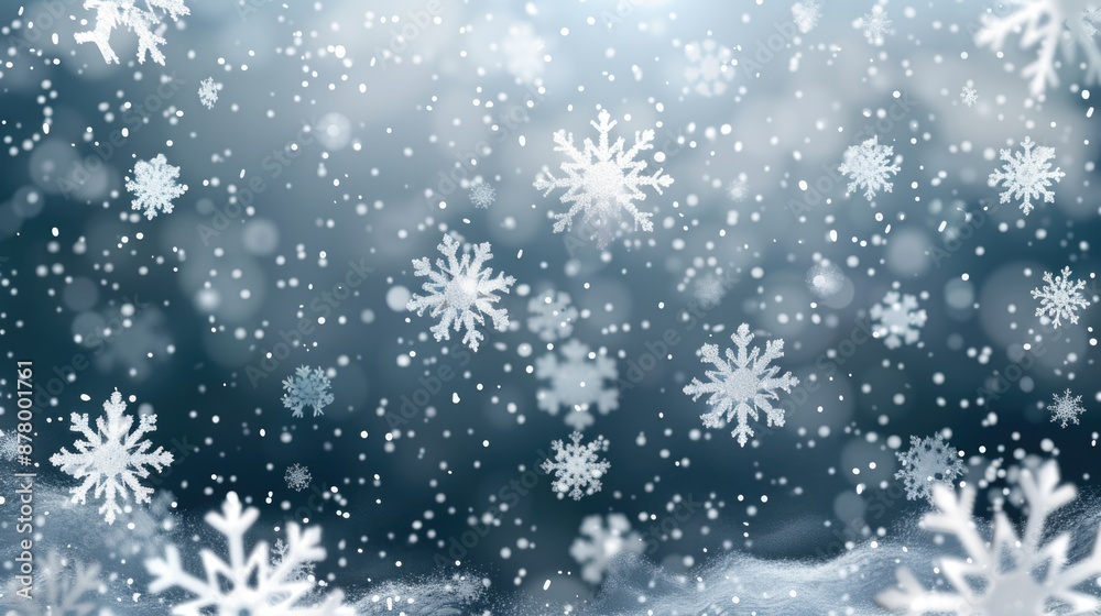 A cluster of snowflakes floating in mid-air, perfect for winter or cold weather scenes A cluster of snowflakes floating in mid-air, perfect for winter or cold weather scenes