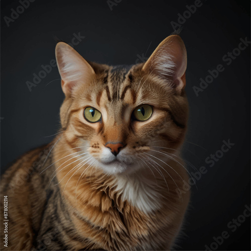 cat on black background