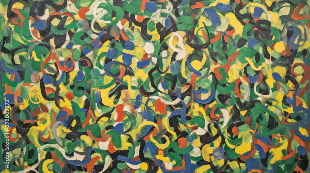 Eyecatching abstract painting with bold brushstrokes and vivid colors.