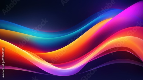 Dynamic abstract lights with orange and blue wave patterns on a dark background.