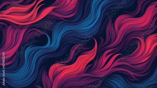 Mesmerizing abstract digital art with vibrant swirling patterns in red, blue, and purple hues.