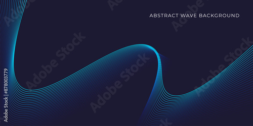 Abstract wave background with blue line pattern. Dynamic wave pattern. Futuristic technology concept. Vector illustration
