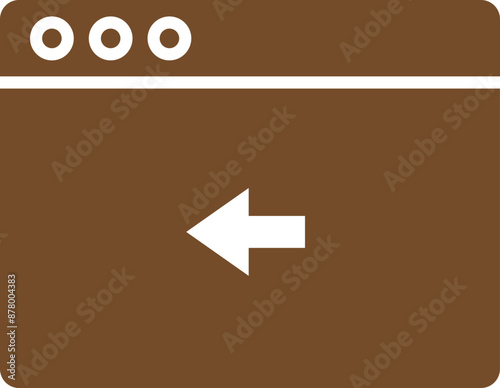 Go Back Webpage Icon in Brown and White Color.