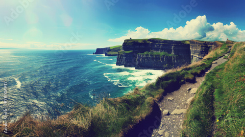 Stunning views await at the Cliffs of Moher, Ireland. photo