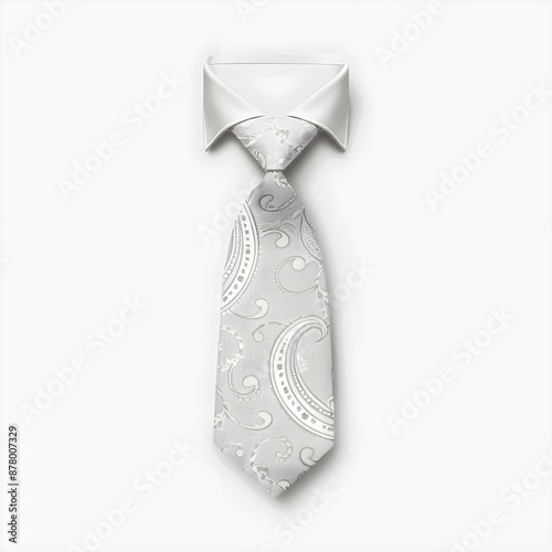 22061018 34 33. A minimalist image with a white background featuring a paisley tie in the center 