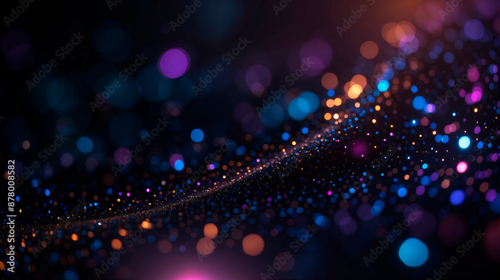 Abstract dark background with glowing particles Abstract dark background with glowing particles