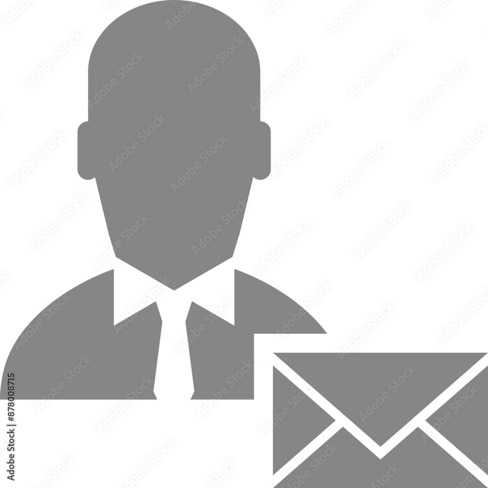 Mail or envelope for businessman icon or symbol. Mail or envelope for businessman icon or symbol.