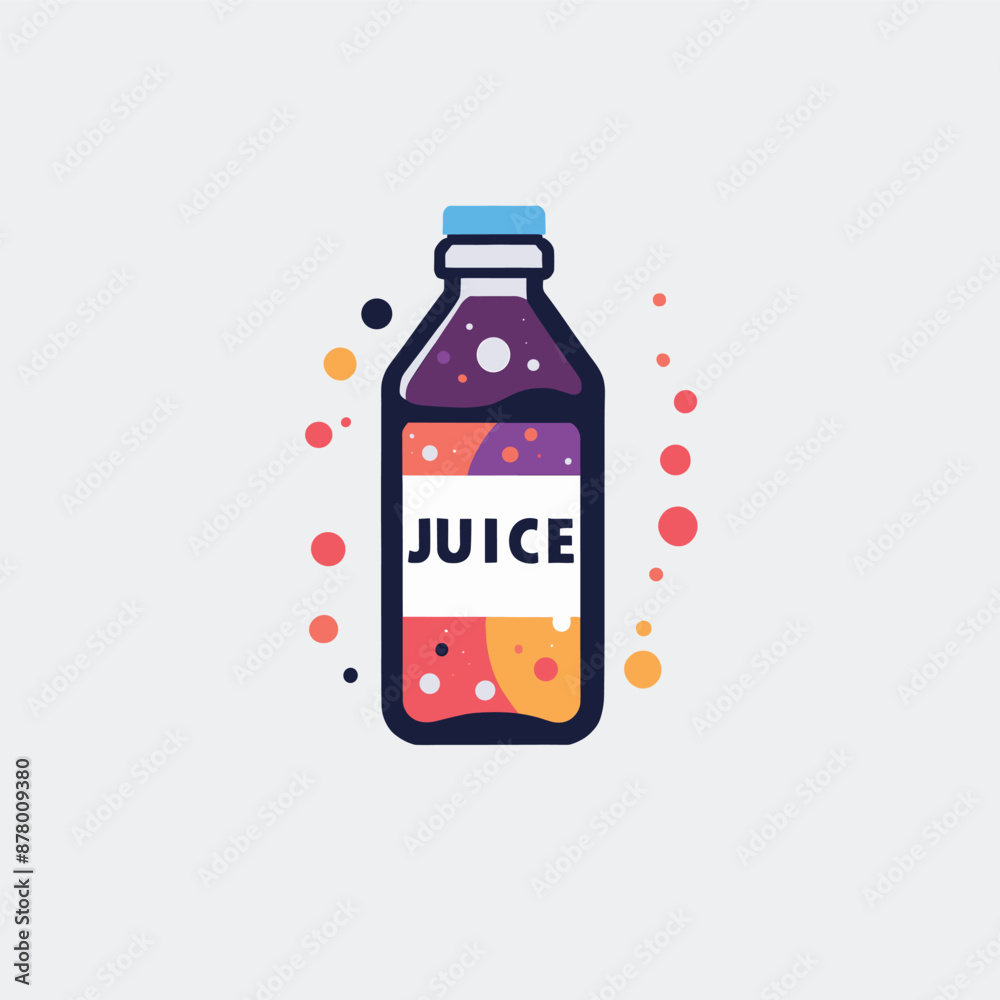 Colorful Juice Bottle Icon Design Illustration Colorful Juice Bottle Icon Design Illustration