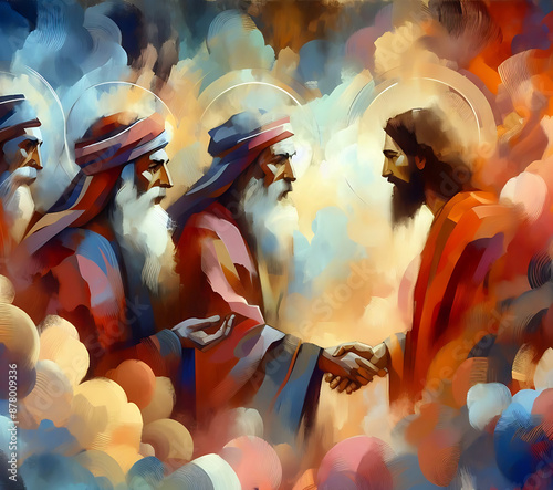 Abstract Bliblical illustration. Watercolour Painting Judas Iscariot betrayed Jesus Christ
