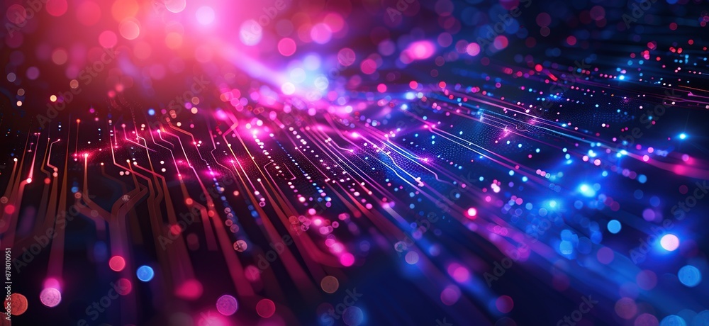 Obraz premium Abstract Technology Background with Glowing Circuitry
