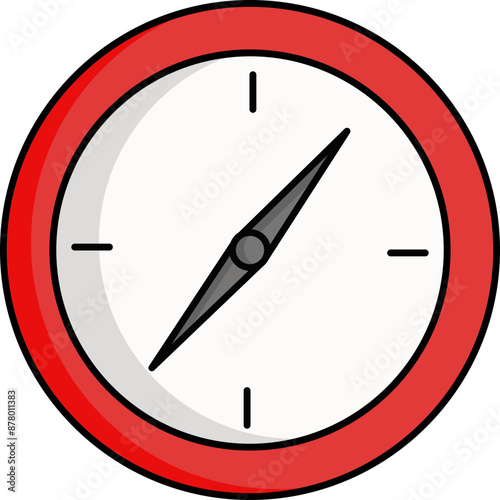 Free Download Red and White Compass Icon in Flat Style. - GFXLoad