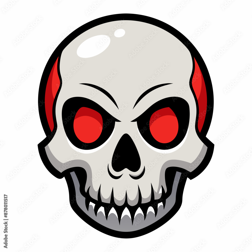 Fototapeta premium skull vector illustration, halloween skull house isolated on white, skull and crossbones, skull vector art