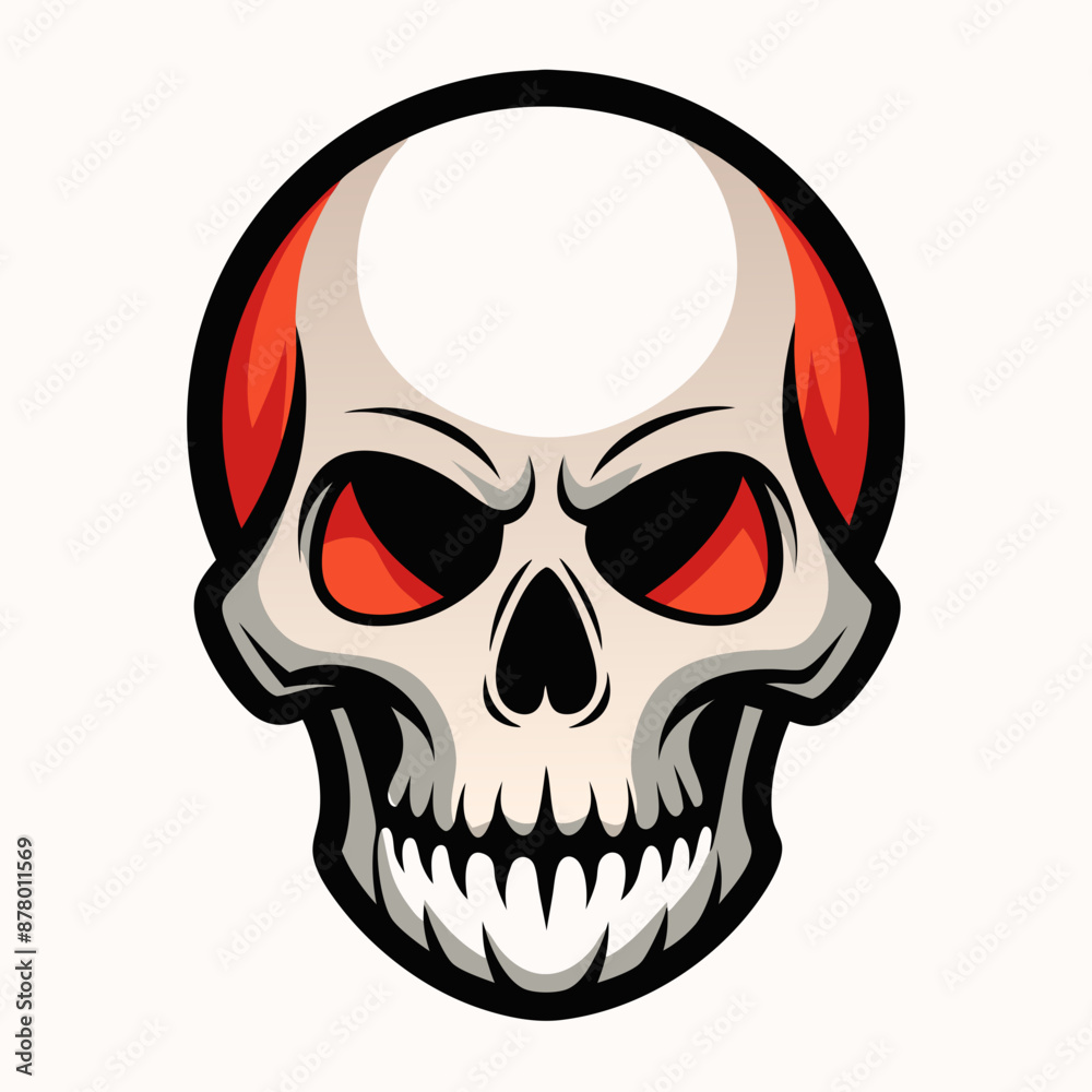 Fototapeta premium skull vector illustration, halloween skull house isolated on white, skull and crossbones, skull vector art